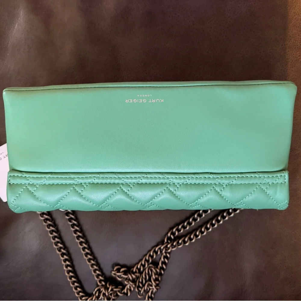New - Kurt Geiger pale green Kensington long Shoulder/Crossbody Bag - Picture 14 of 15
